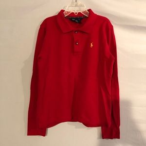 Long sleeved red polo
